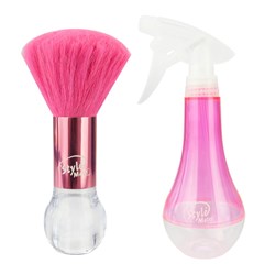 The Wet Brush Style Mates Neck Duster and Water Spray in Pink