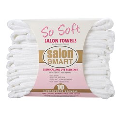 Salon Smart So Soft Microfibre Salon Towels - White, 10pk
