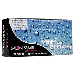 Salon Smart Vinyl Gloves Black Small 100pk