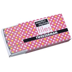 Tweezerman Matchbox Itty Bitty Polka Dot Files – Pink