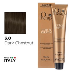Fanola Oro Therapy Color Keratin Hair Colour 3.0 Dark Chestnut