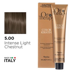 Fanola Oro Therapy Color Keratin Hair Colour 5.00 Intense Light Chestnut