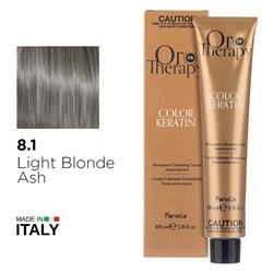 Fanola Oro Therapy Color Keratin Hair Colour 8.1 Light Blonde Ash