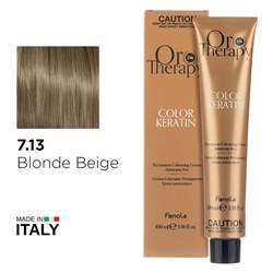 Fanola Oro Therapy Color Keratin Hair Colour 7.13 Blonde Beige