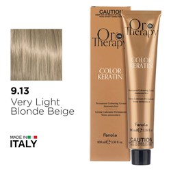Fanola Oro Therapy Color Keratin Hair Colour 9.13 Very Light Blonde Beige