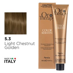 Fanola Oro Therapy Color Keratin Hair Colour 5.3 Light Chestnut Golden