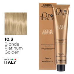 Fanola Oro Therapy Color Keratin Hair Colour 10.3 Blonde Platinum Golden