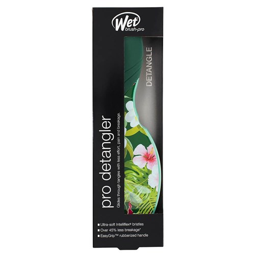 WetBrush Pro Detangler Hair Brush Neon Tropics Green