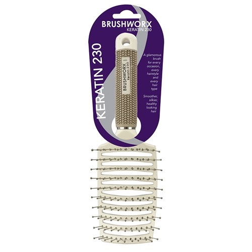 Brushworx Keratin 230 Curved Vent Hair Brush Package