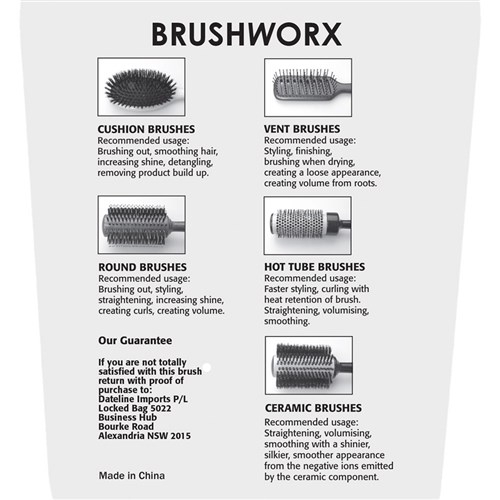 Brushworx Keratin 230 Curved Vent Hair Brush Package Back