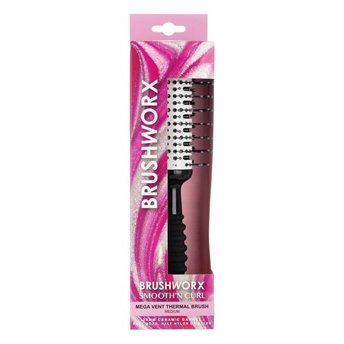 Brushworx Smooth n Curl Mega Vent Thermal Brush Medium