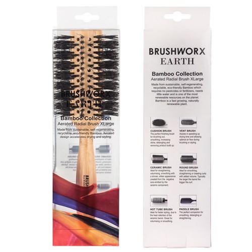 Brushworx Earth Bamboo Radial Brush Extra Large