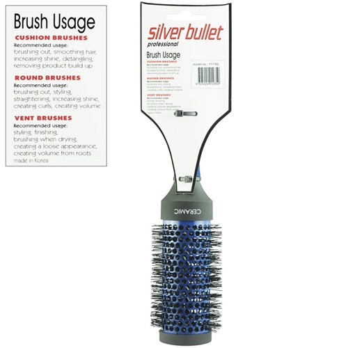 Silver Bullet Blue Series Ceramic Hot Tube Hair Brush - Large
