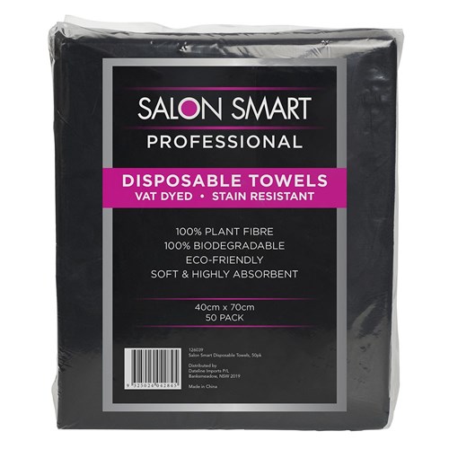 Salon Smart Disposable Towels Black 50pk
