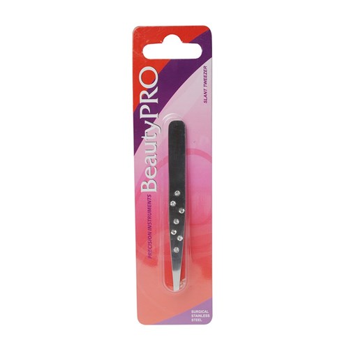 BeautyPRO Dazzle Me White Crystal Slant Tweezer