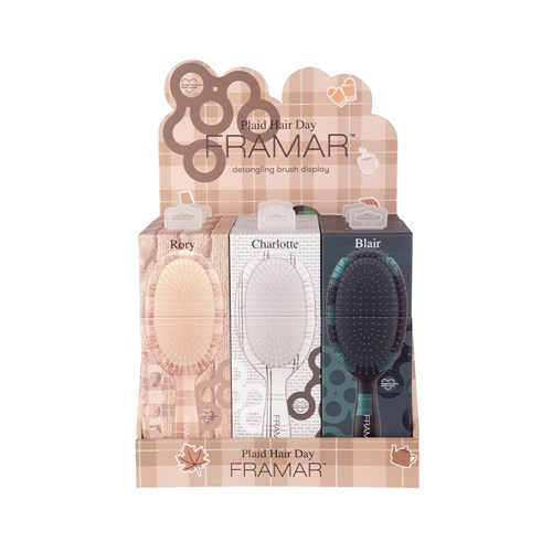 Framar Detangler Display 9pc Plaid Hair Day
