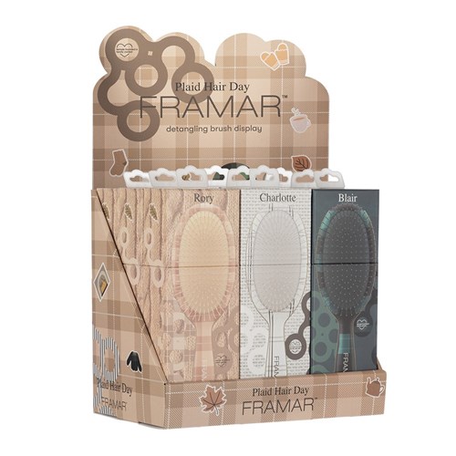 Framar Detangler Display 9pc Plaid Hair Day
