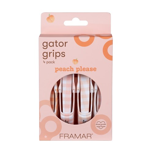 Framar Gator Grip Clips 4pk Peach Please