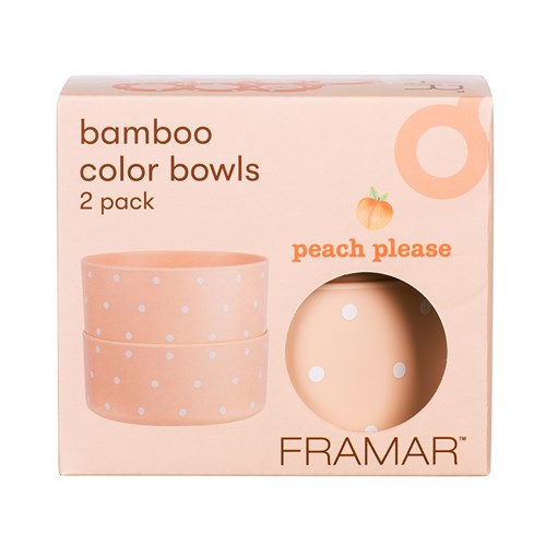 Framar Bamboo Colour Bowls 2pk Peach Please