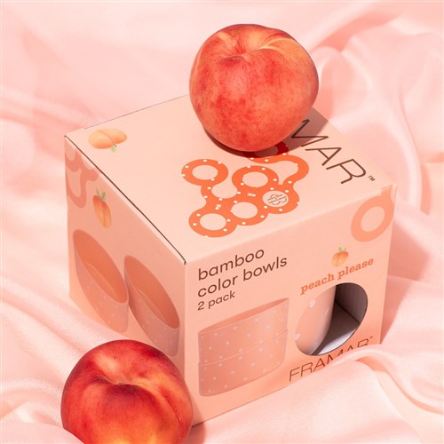 Framar Bamboo Colour Bowls 2pk Peach Please