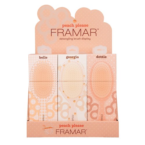 Framar Detangle Display 9pc Peach Please