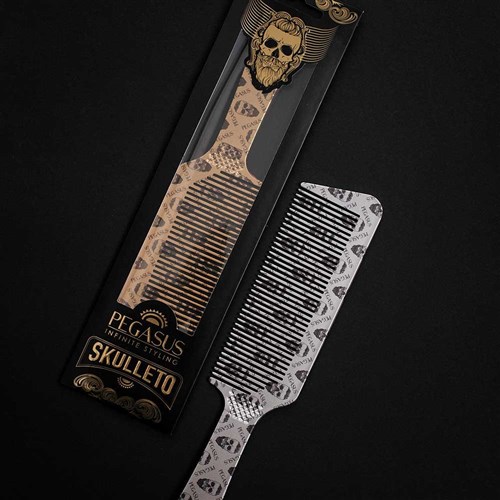 Pegasus Skulleto 514A Flattopper Barber Comb Gold