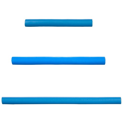 Hair FX Long Flexible Hair Rollers Blue 12pk