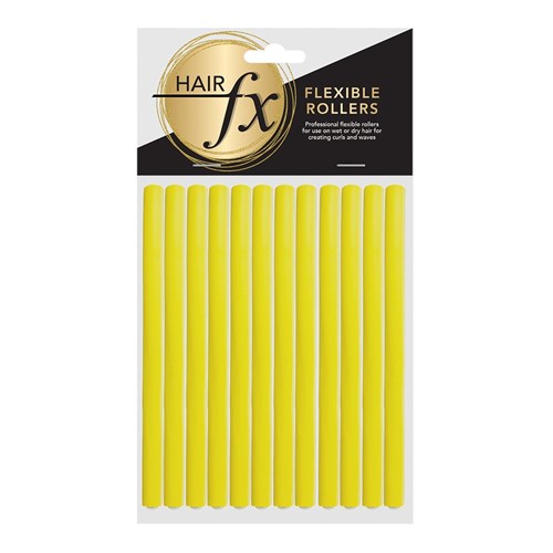 Hair FX Medium Flexible Rollers Yellow 12pk