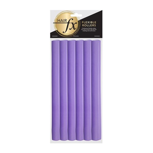 Hair FX Long Flexible Rollers Purple 12pk