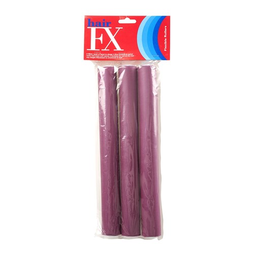 Hair FX Extra Large Flexible Rollers - Maroon, 3pk