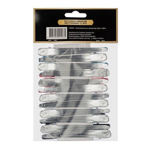 Premium Pin Company 999 Coloured Nylon Aluminium Sectioning Hair Clips, 12pk