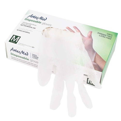 ArteMed Vinyl Disposable Gloves Medium 100pk