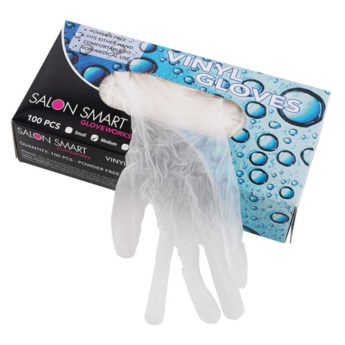 Salon Smart Vinyl Gloves Clear Medium 100pk