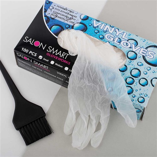 Salon Smart Vinyl Gloves Clear Medium 100pk
