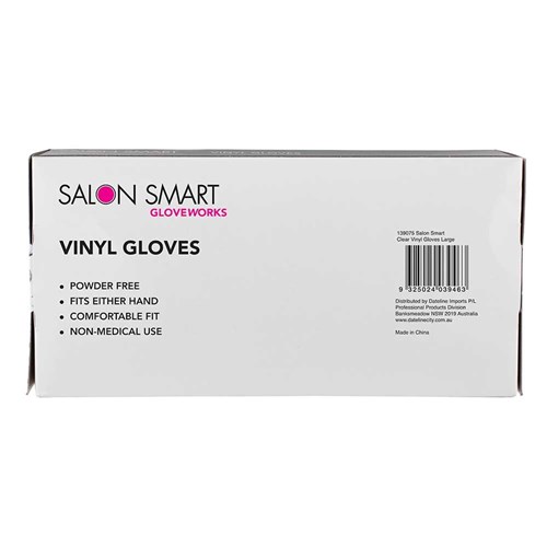 Salon Smart Vinyl Gloves Clear Large 100pk