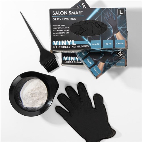 Salon Smart Vinyl Gloves Black Small 100pk