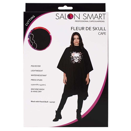 Salon Smart Fleur De Skull Cape Black