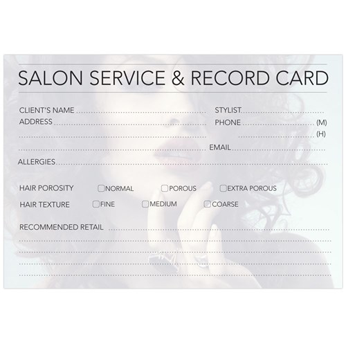 Dateline Professional Hairdressing Record Cards 