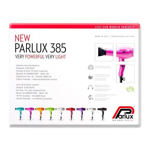 Parlux 385 Power Light Ceramic Ionic Hair Dryer Orange