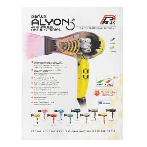 Parlux Alyon Air Ionizer Tech Hair Dryer Yellow