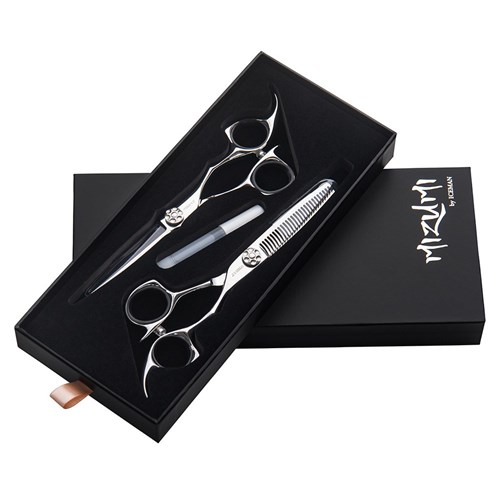 Iceman Mizumi Katani 5.5” Hairdressing Scissors and Thinner Set Silver