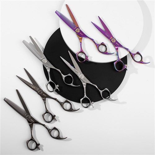Iceman Mizumi Katani 5.5” Hairdressing Scissors and Thinner Set Black
