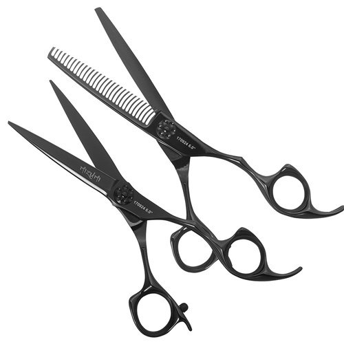 Iceman Mizumi Katani 6” Hairdressing Scissors and Thinner Set Black