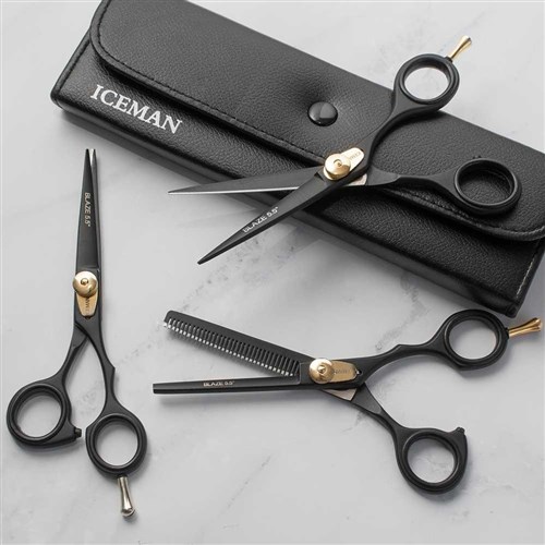 Iceman Blaze 7” Black Offset Hairdressing Scissors