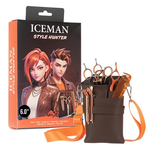 Iceman Style Hunter 6” Hairdressing Scissors Set Orange