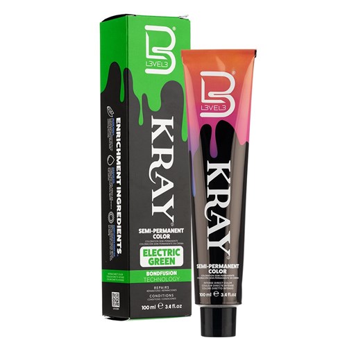 L3VEL3 Kray Semi Permanent Hair Colour Electric Green