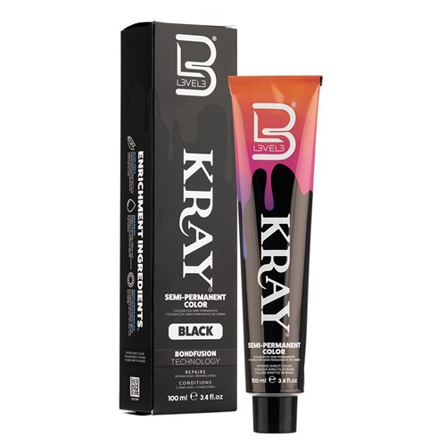 L3VEL3 Kray Semi Permanent Hair Colour Black