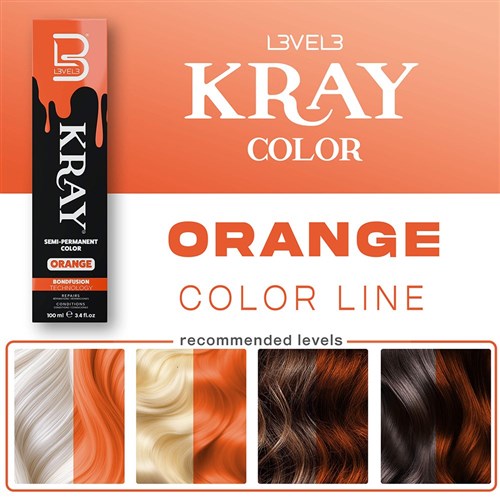 L3VEL3 Kray Semi Permanent Hair Colour Orange