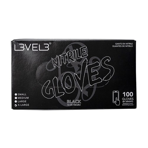 LVL3 NITRILE GLOVES BLACK XL