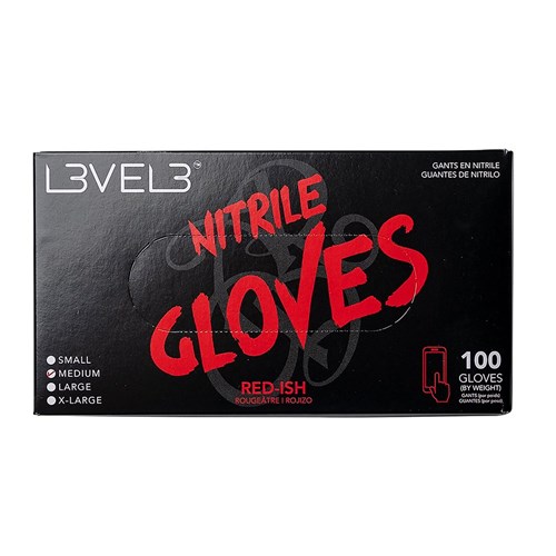 LVL3 NITRILE GLOVES RED-ISH MD